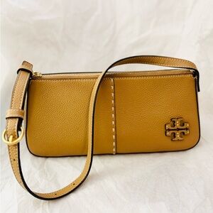 Tory Burch Camel Tory Burch McGraw Wedge Shoulder Bag